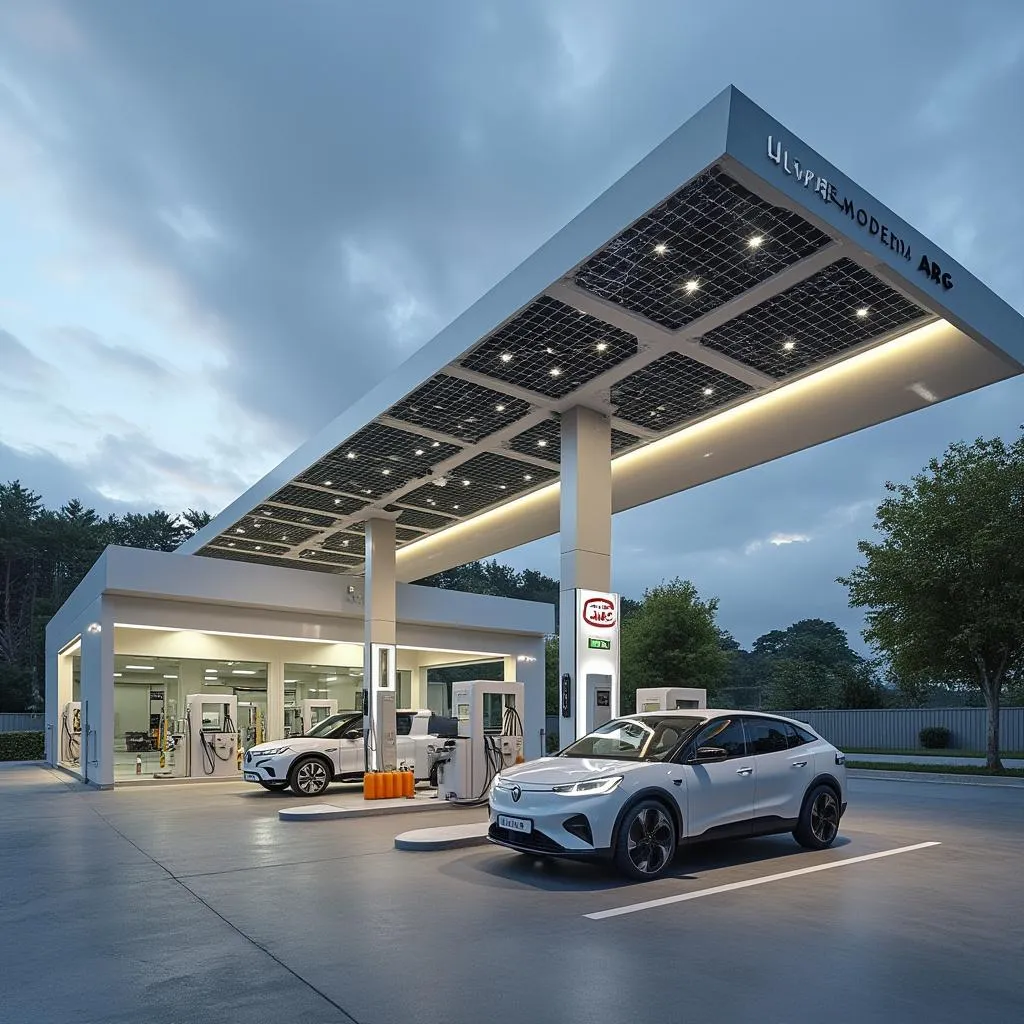 Moderna estación ARG Fuel con paneles solares