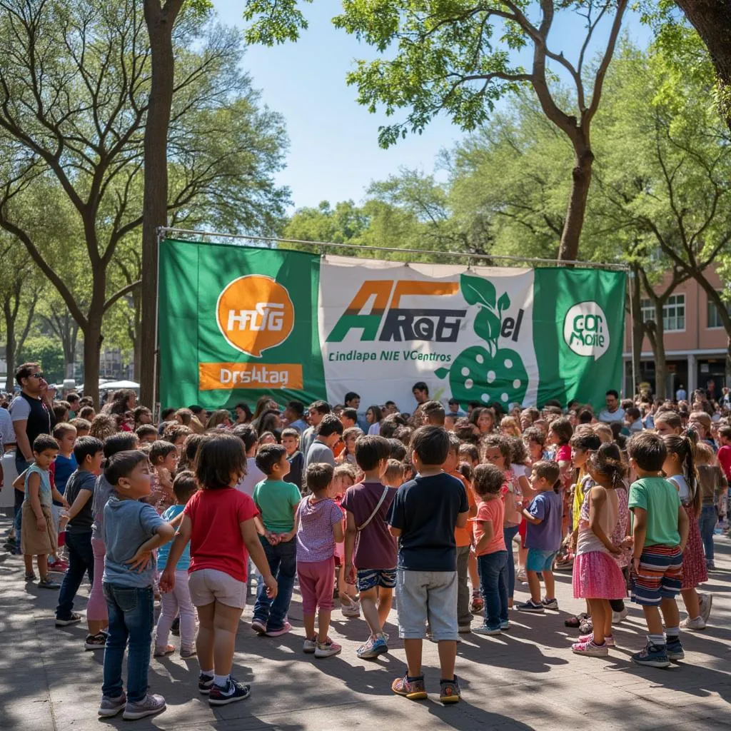 Iniciativa comunitaria de ARG Fuel en una plaza local